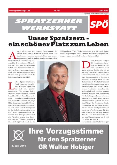 Unser Spratzern - ein schÃ¶ner Platz zum Leben - SPÃ Spratzern