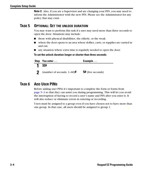 Keypad EZ Lock Programming Guide - Best Access Systems