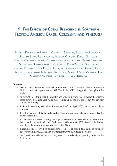 Status of Caribbean coral reefs after bleaching and hurricanes in 2005