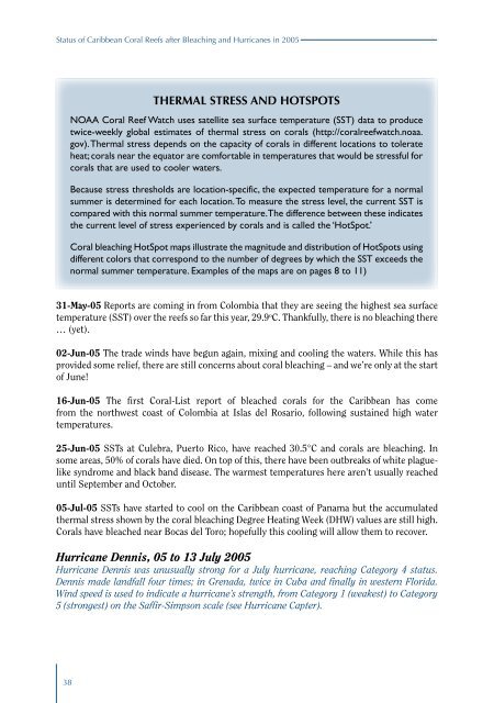 Status of Caribbean coral reefs after bleaching and hurricanes in 2005