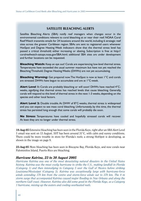 Status of Caribbean coral reefs after bleaching and hurricanes in 2005