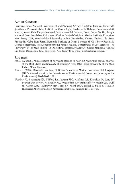 Status of Caribbean coral reefs after bleaching and hurricanes in 2005