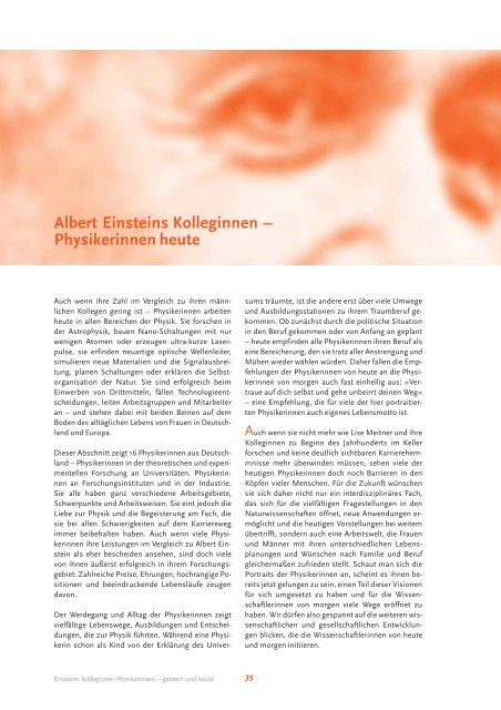 Einsteins Kolleginnen - Kompetenzzentrum