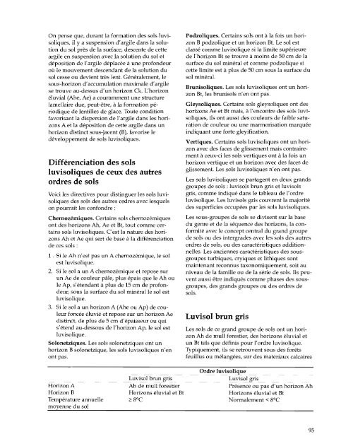 Le système Canadien de classification des Sols, 3ième éditions. 1998