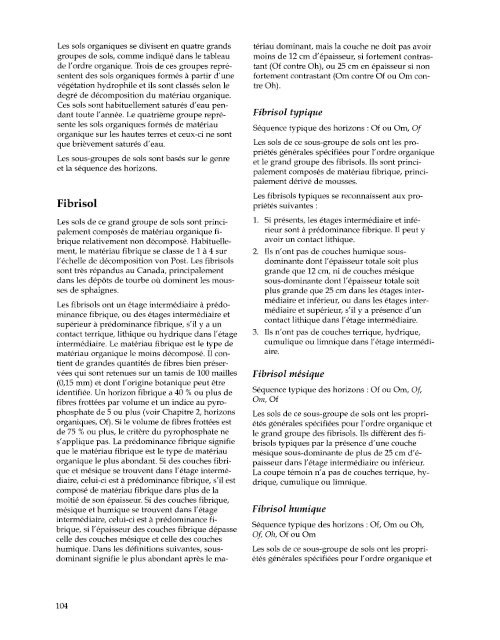 Le système Canadien de classification des Sols, 3ième éditions. 1998