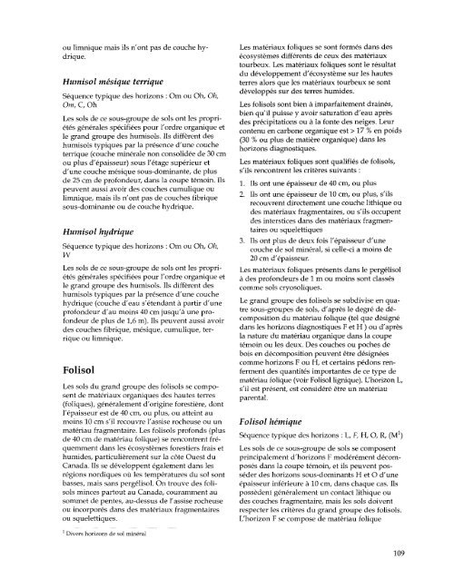 Le système Canadien de classification des Sols, 3ième éditions. 1998