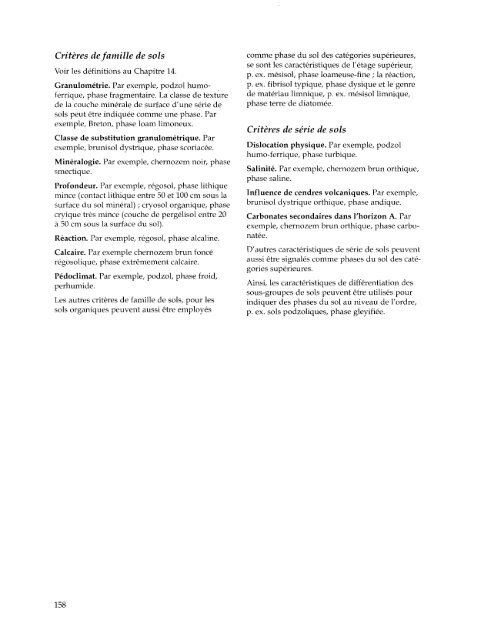 Le système Canadien de classification des Sols, 3ième éditions. 1998