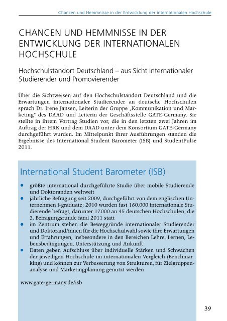 Internationalisierung der Hochschulen - Bibliothek der Friedrich ...