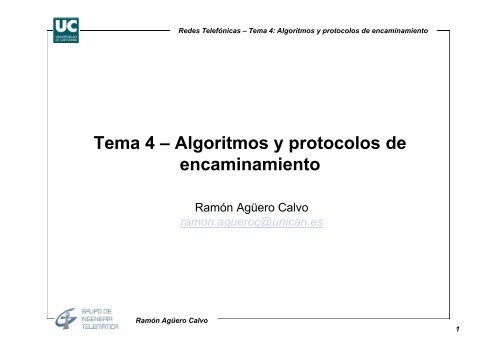 Tema 4 – Algoritmos y protocolos de encaminamiento
