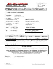 material safety data sheet product name : alumina grade ... - Edwards