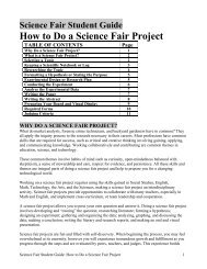 Science Fair Student Guide - Jackson County Schools