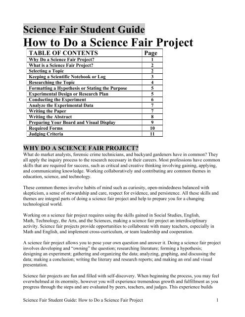 How To Make A Data Chart For Science Project