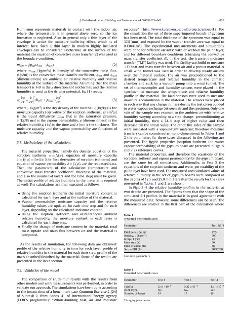 Modelling of hysteresis influence on mass transfer in building ...