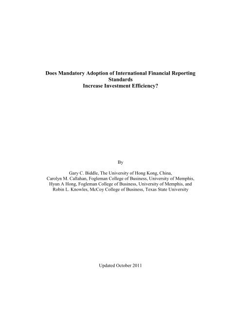Does Mandatory Adoption of International Financial Reporting ...