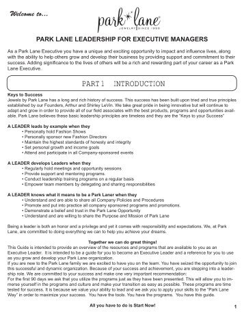 PART 1 INTRODUCTION - Park Lane Jewelry