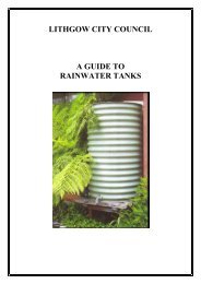 A Guide to Rainwater Tanks - Lithgow City Council