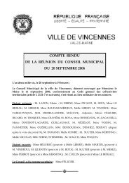 Compte-rendu du Conseil municipal - Ville de Vincennes