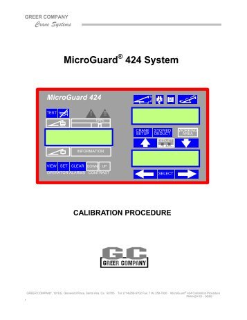 MicroGuard 424 Calibration Procedure - TWG