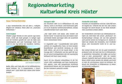 Regionalmarketing Kulturland Kreis Höxter