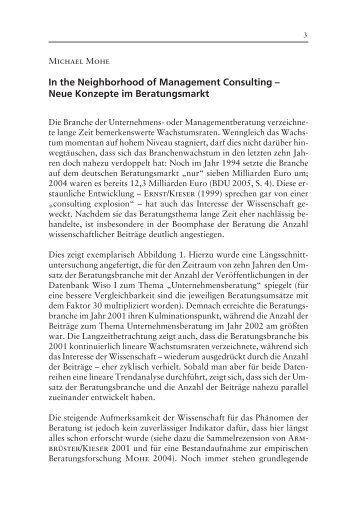 In the Neighborhood of Management Consulting – Neue Konzepte ...