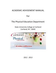 ACADEMIC ADVISEMENT MANUAL - SUNY Cortland