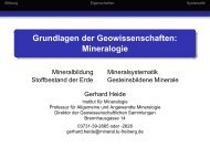 Grundlagen der Geowissenschaften: Mineralogie - Institut für ...