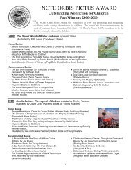 Past Winners of the Orbis Pictus Award: