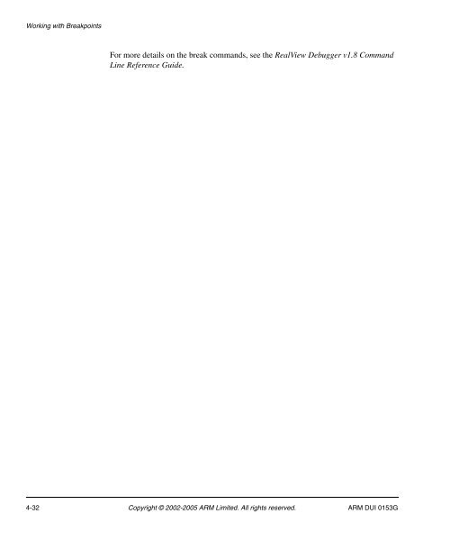 RealView Debugger User Guide - ARM Information Center