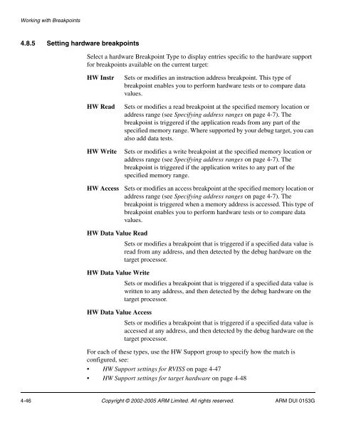 RealView Debugger User Guide - ARM Information Center