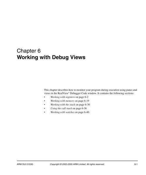 RealView Debugger User Guide - ARM Information Center