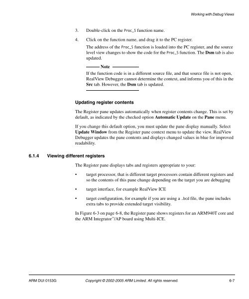 RealView Debugger User Guide - ARM Information Center