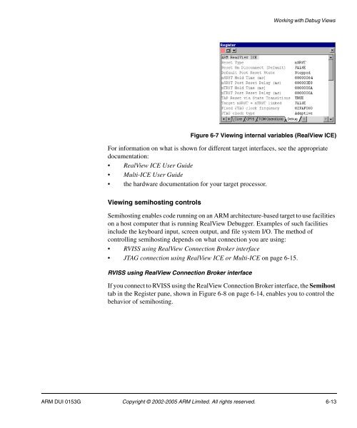 RealView Debugger User Guide - ARM Information Center