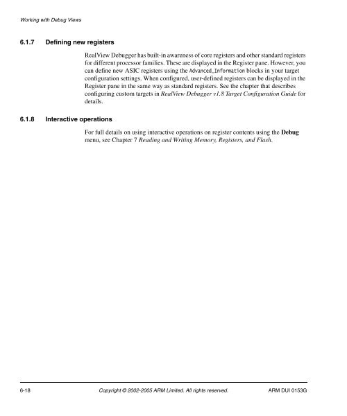 RealView Debugger User Guide - ARM Information Center