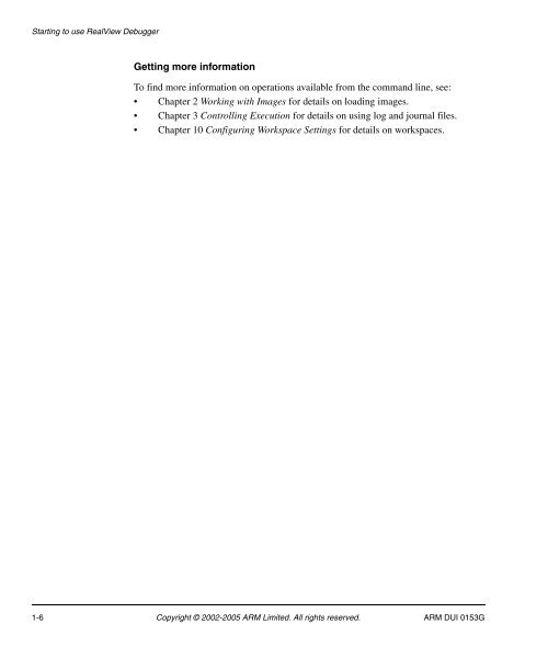 RealView Debugger User Guide - ARM Information Center