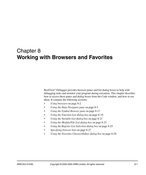 RealView Debugger User Guide - ARM Information Center