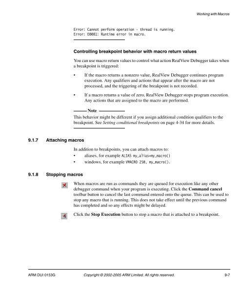 RealView Debugger User Guide - ARM Information Center