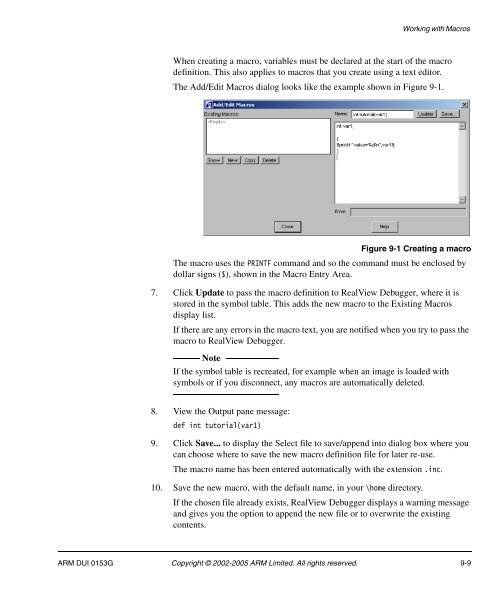 RealView Debugger User Guide - ARM Information Center