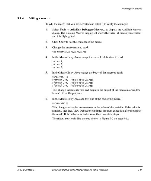 RealView Debugger User Guide - ARM Information Center