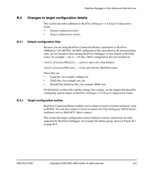 RealView Debugger User Guide - ARM Information Center