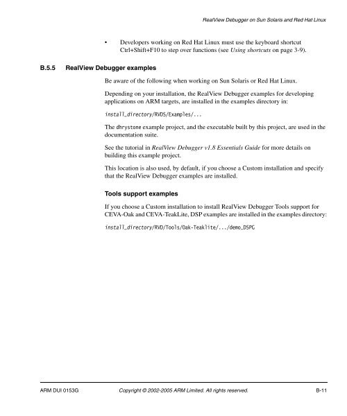 RealView Debugger User Guide - ARM Information Center