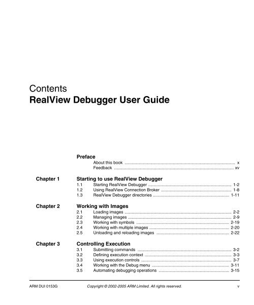 RealView Debugger User Guide - ARM Information Center