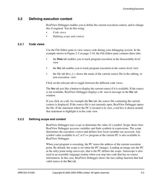 RealView Debugger User Guide - ARM Information Center