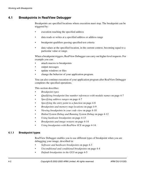 RealView Debugger User Guide - ARM Information Center