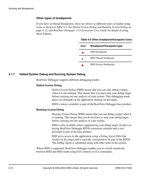 RealView Debugger User Guide - ARM Information Center