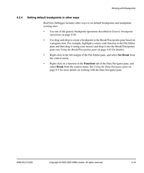 RealView Debugger User Guide - ARM Information Center