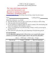 CEM-111 Pre-lab Assignment Stoichiometry and Limiting Reactants ...