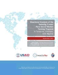 Situational Analysis of the Twinning Center Para ... - CapacityPlus