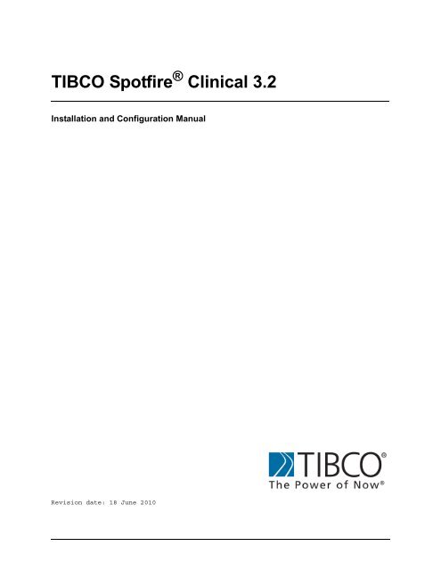 TIBCO Spotfire Clinical 3.2 - TIBCO Product Documentation