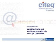 Vorabkontrolle und Verfahrensverzeichnis - Citeq