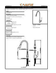 SPECIFICATIONS SINGLE HANDLE PULL-DOWN KITCHEN FAUCET